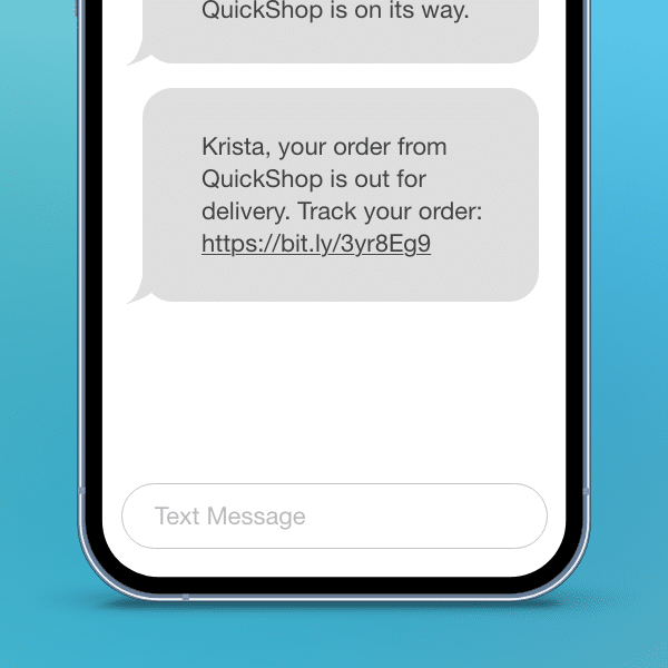 Shipper Branded SMS Text Message